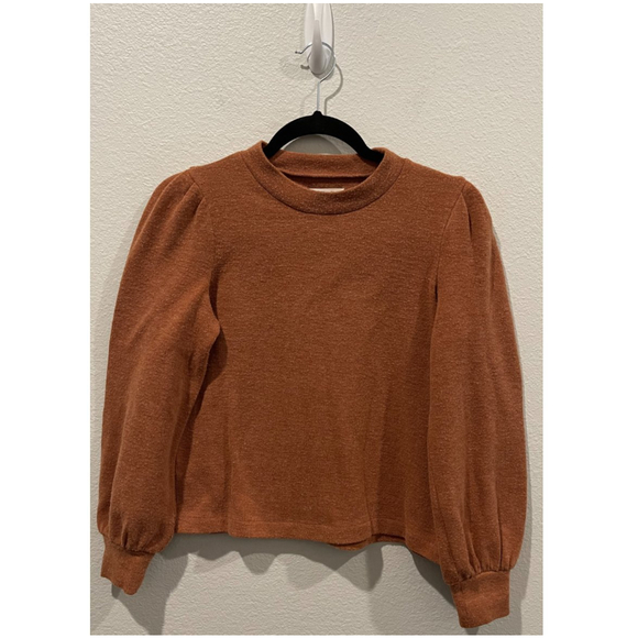 MADEWELL Rust Puffy Shoulder Sweater - Picture 1 of 4